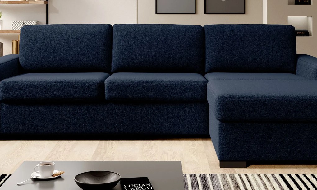 Ъглов Диван Орхидея-Тъмно Синьо-Ляв