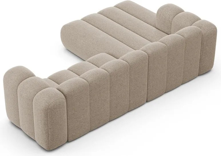 Бежов шенилов ъглов диван (ляв ъгъл) Lupine – Micadoni