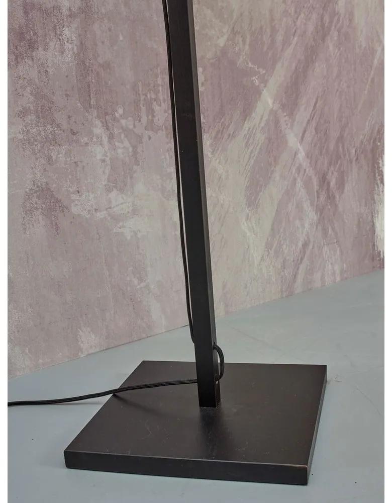 Черна подова лампа с абажур от юта (височина 126 cm) Iguazu - Good&amp;Mojo