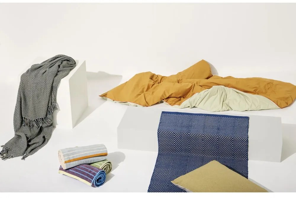 Синя и лилава памучна кърпа Dora, 50 x 100 cm - Hübsch