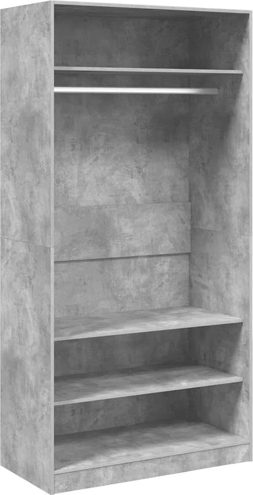 800229 vidaXL Гардероб, бетоново сиво, 100x50x200 см, ПДЧ