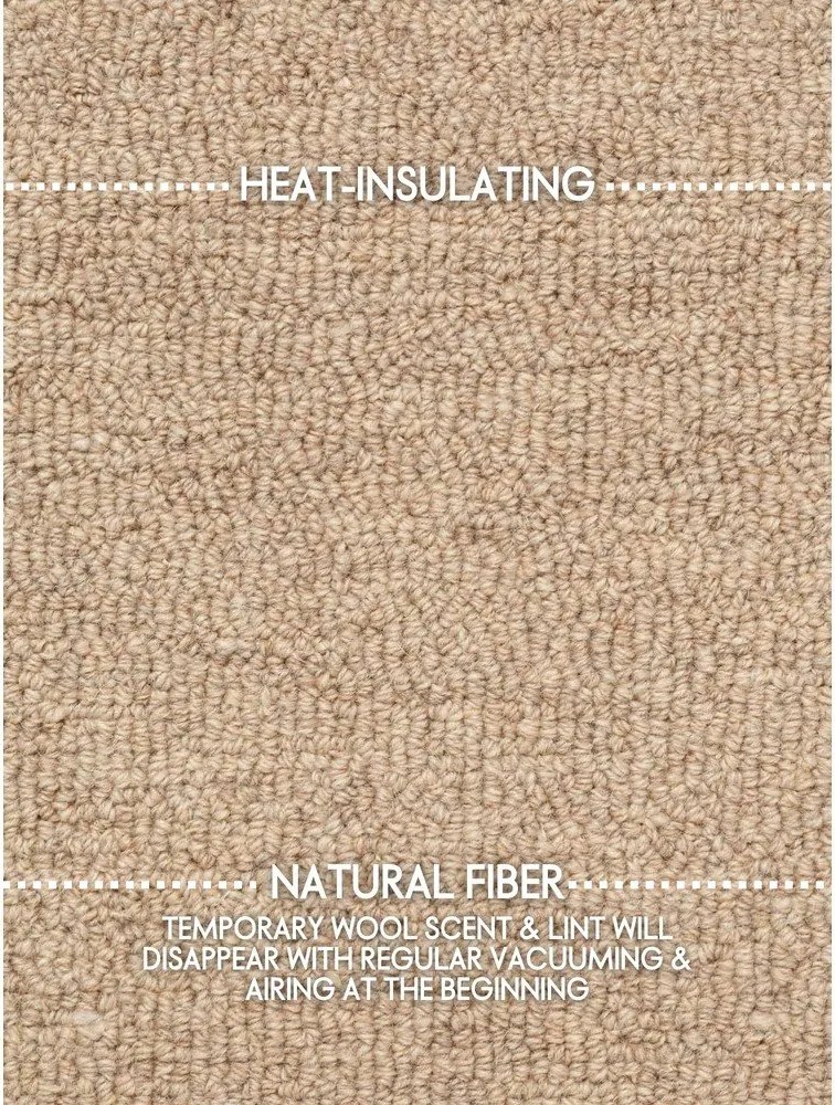 Ръчно изработен вълнен килим в естествен цвят 160x230 cm Puristic Knots – Elle Decoration