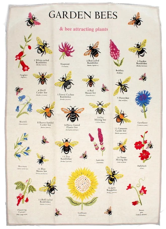 Памучна кърпа за съдове 50x70 cm Garden Bees – Rex London