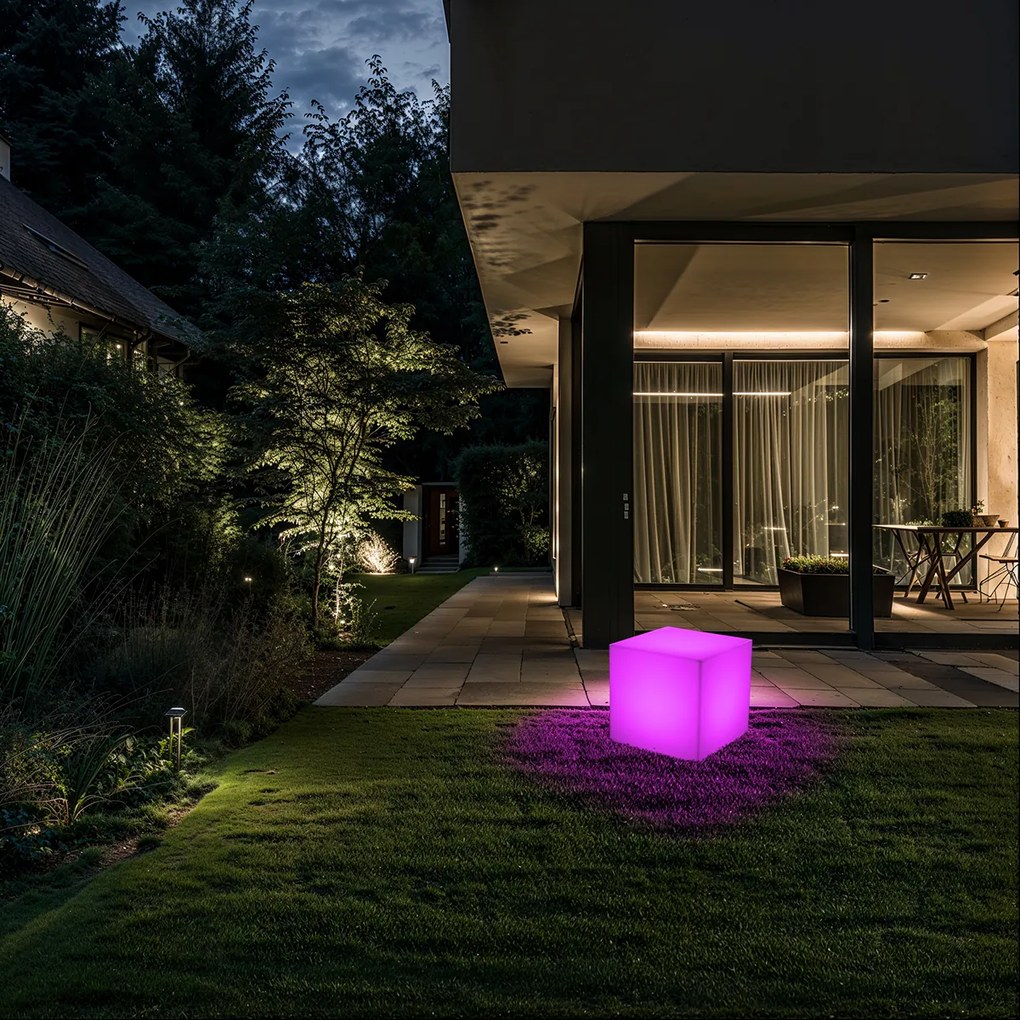 Модерна лампа за външно осветление бяла 38 см квадратна IP44 - Nura