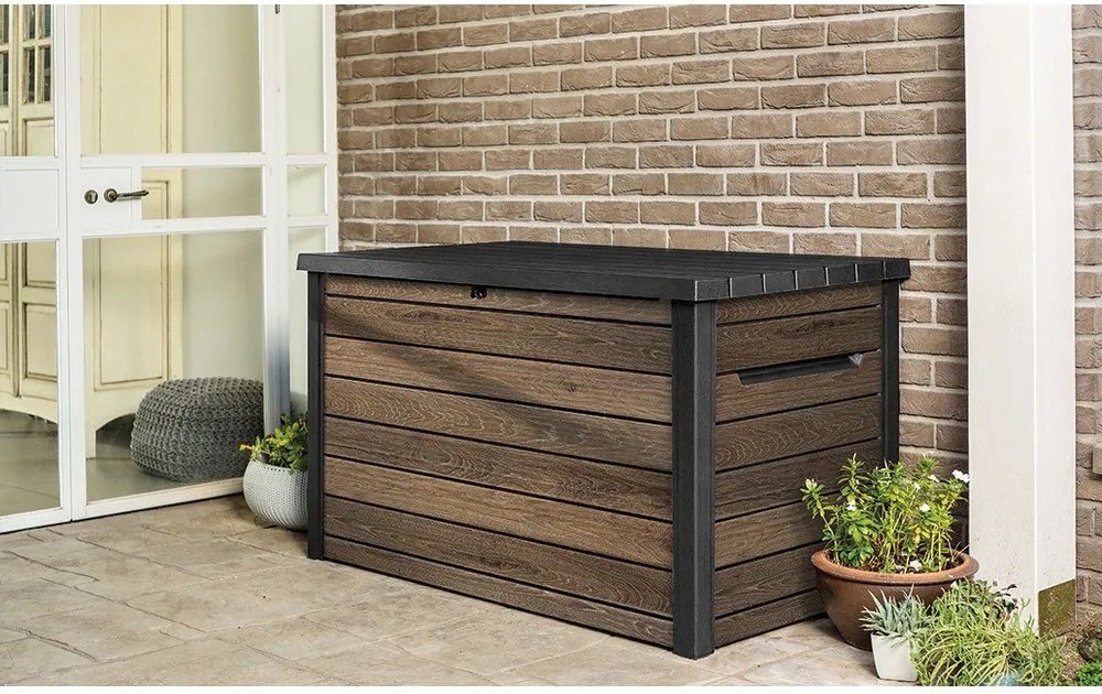 Кафява пластмасова градинска кутия за съхранение Signature – Keter