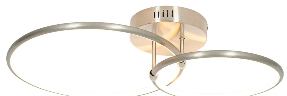 Таванна лампа от стомана с LED 3-степенна димируема 2-светлина - Joaniqa