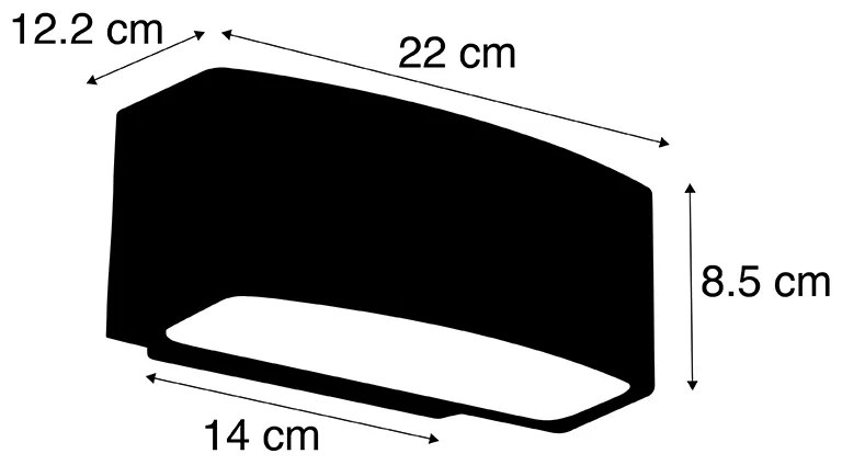 Модерна външна стенна лампа черна IP44 - Latina