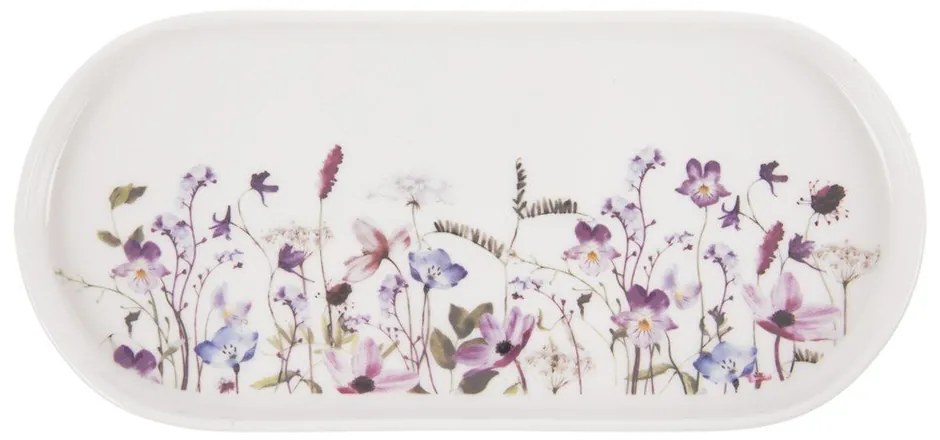 Бяла/лилава порцеланова чиния за сервиране Louka – Orion