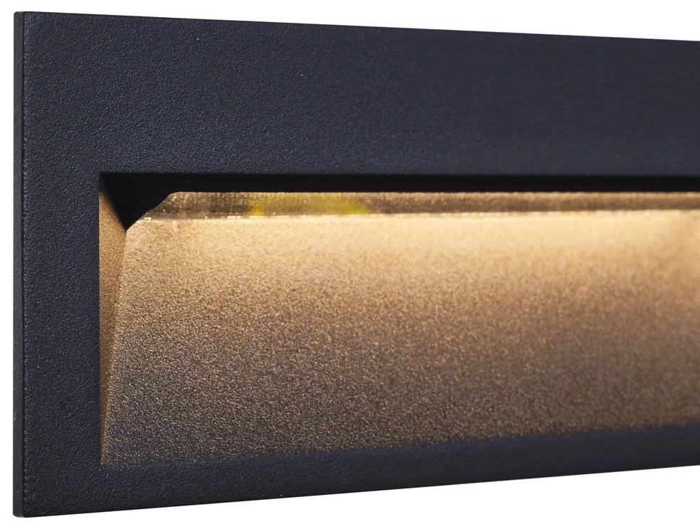 Модерна вградена стенна лампа черна 28 см с LED IP65 - Мерт