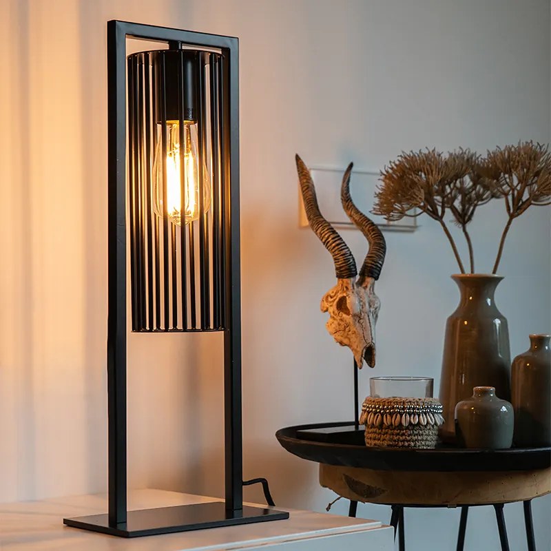 Модерна настолна лампа черна - Balenco Wazo