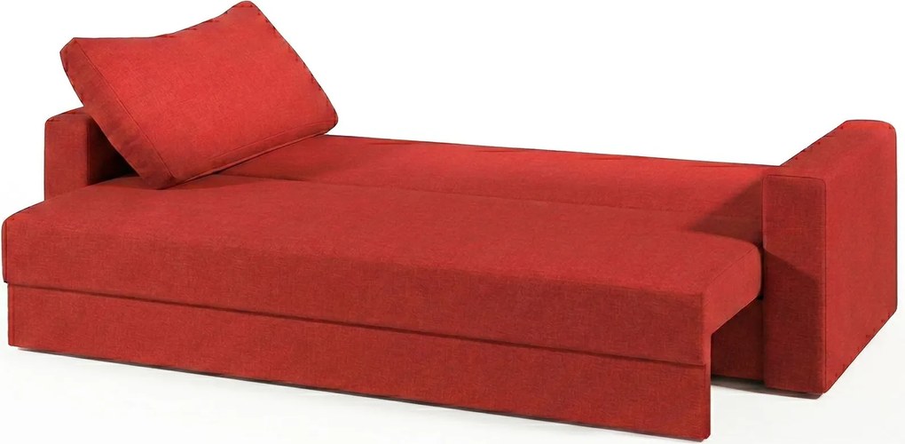 Диван Kleio Триместен-215φ 80β εκ.-Κόκκινο