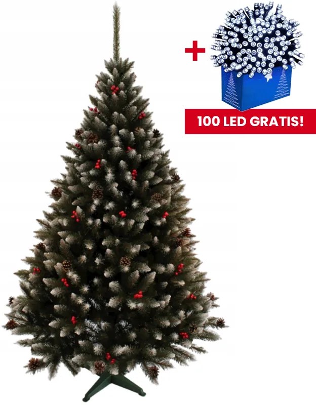 Заснежена елха с офика и шишарки 180 см