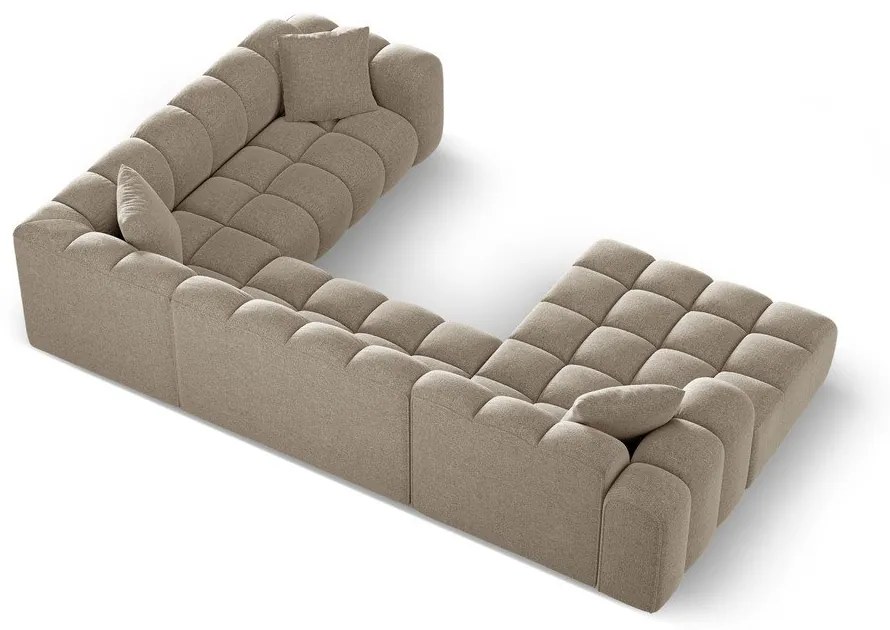 Светлокафяв шенилов ъглов диван (десен ъгъл/U форма) Treno – Cosmopolitan Design