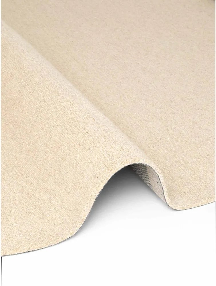 Бежов ръчно изработен вълнен кръгъл килим ø 160 cm Puristic Knots – Elle Decoration