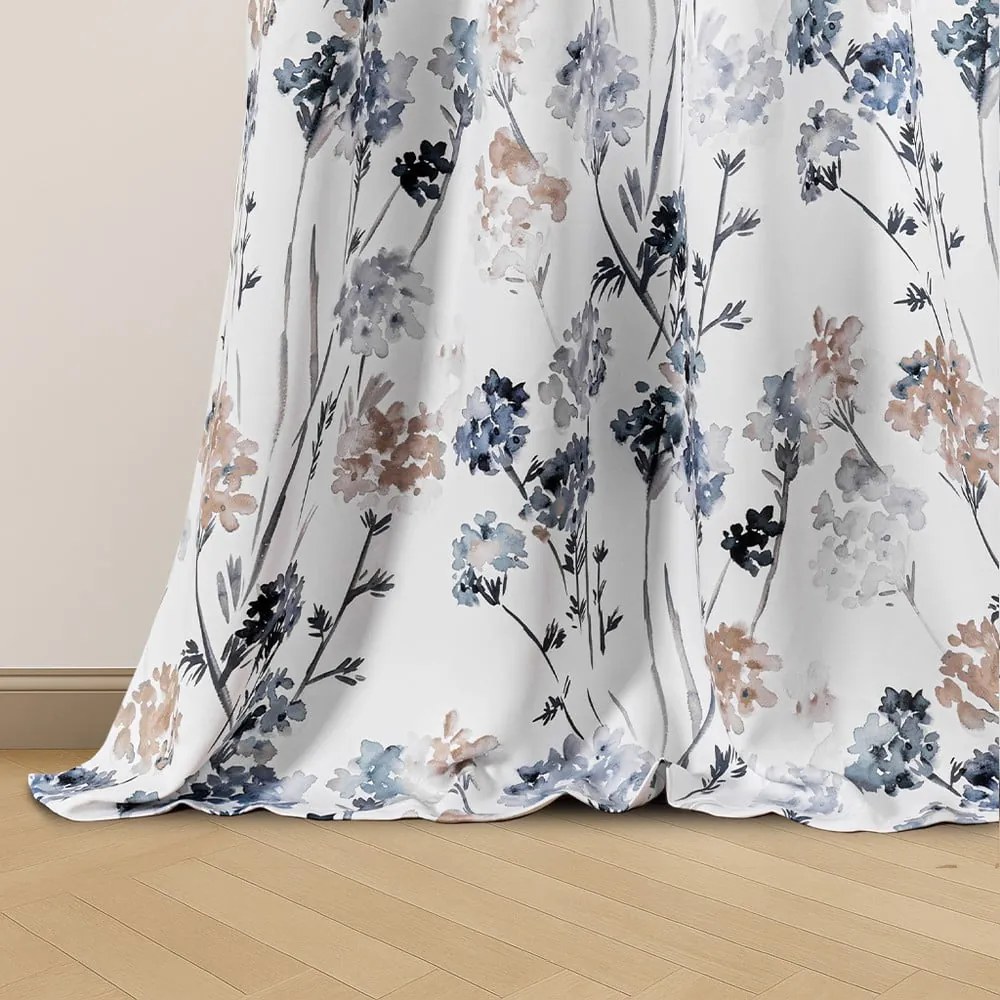 Бяло/светлосиньо dimout перде 135x250 cm Solkone – Restilo