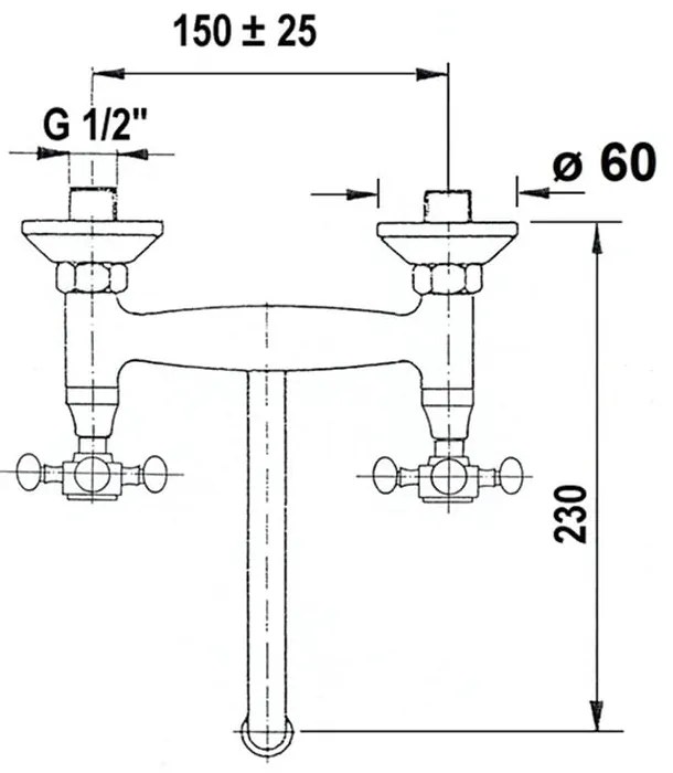 Розова стенна батерия за мивка (1 изход) Antea – Sapho