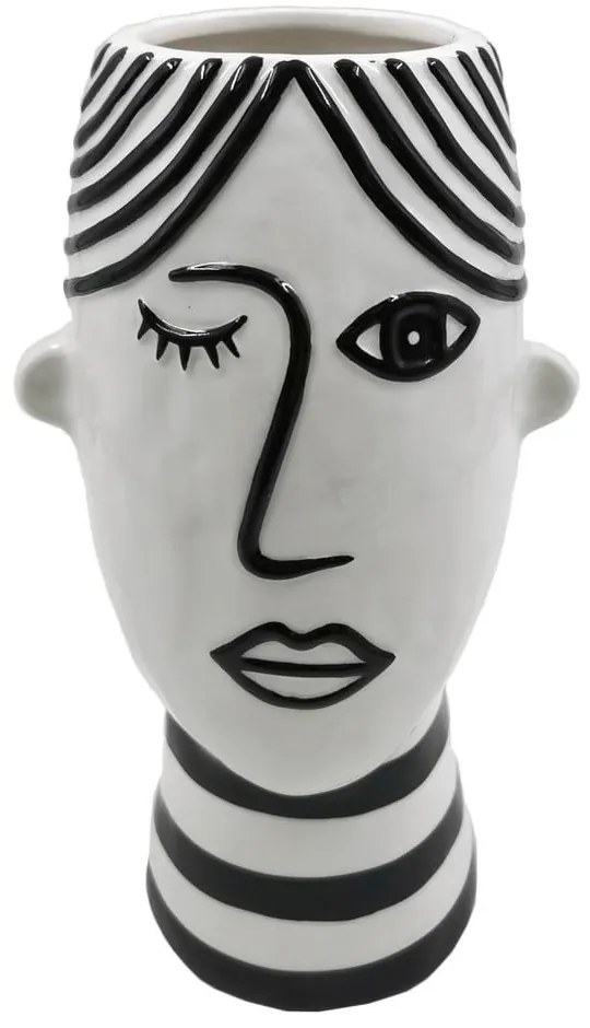 Черно-бяла порцеланова ваза Face - Mauro Ferretti