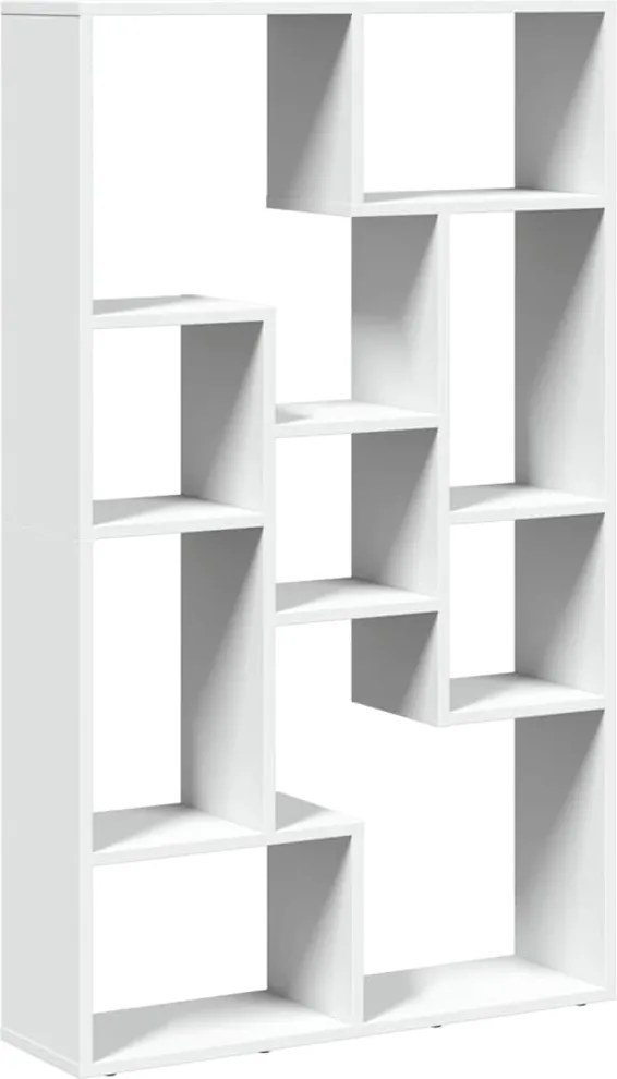 858156 vidaXL Библиотека, бяла, 72x20x120,5 см, инженерно дърво