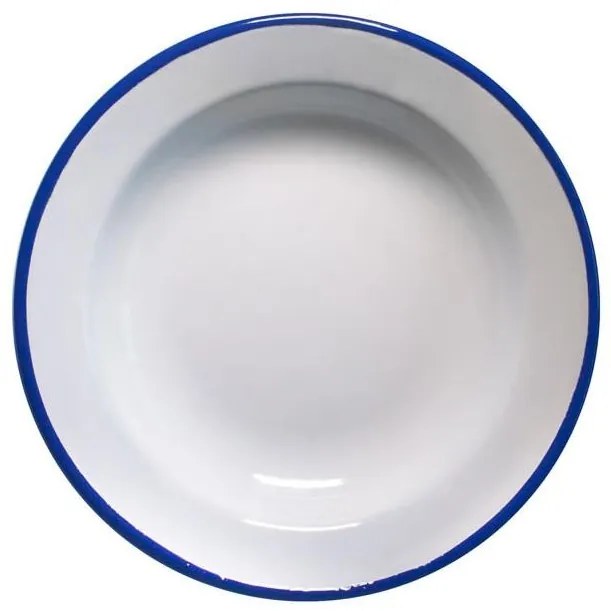 Емайлирана чиния дълбока ф22см синьо/бяло RETRO-(99/22 1+1+2)