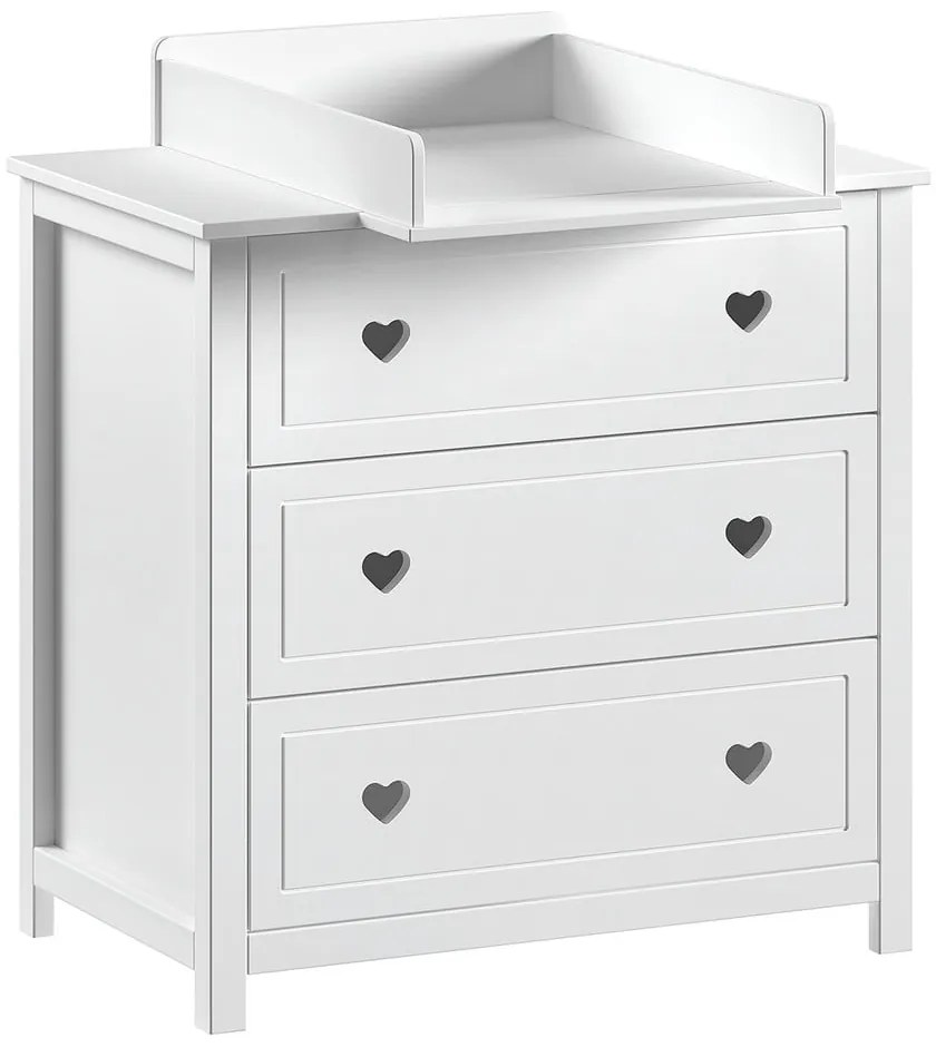 Бял детски скрин с маса за преповиване 90x103x73 cm Amori – Vipack