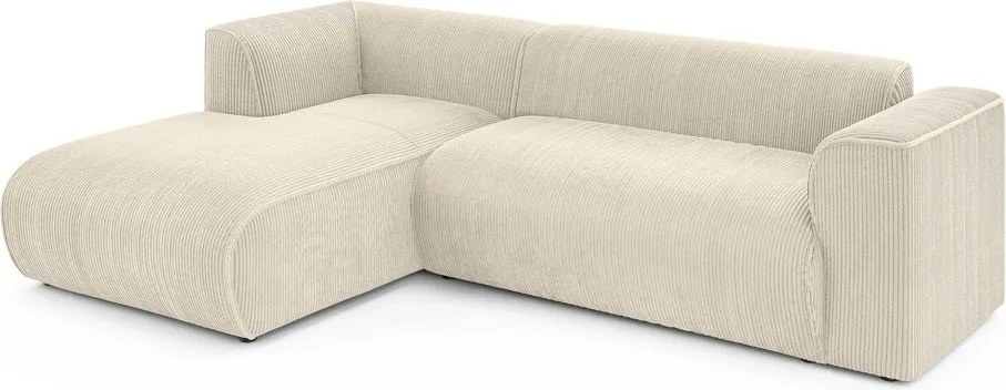 Бежов ъглов диван от рипсено кадифе (ляв ъгъл) Merid – Ropez