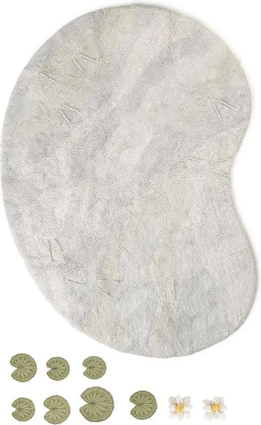 Светлосиво памучно детско килимче за игра 130x170 cm Swan Lake – Lorena Canals