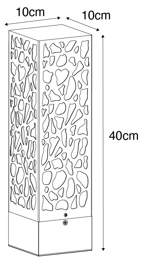 Модерен външен стълб черен 40 см IP44 - Nicole