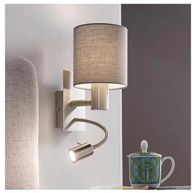 Eglo 96479 - LED гъвкаво осветление PASTERI 1xE27/40W+LED/3,8W сиво