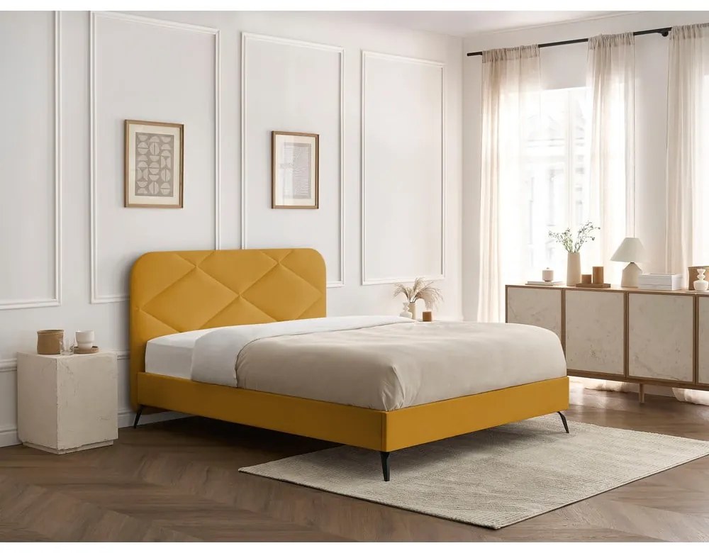 Двойно легло тапицирано с включена подматрачна рамка 160x200 cm Prune – Bobochic Paris