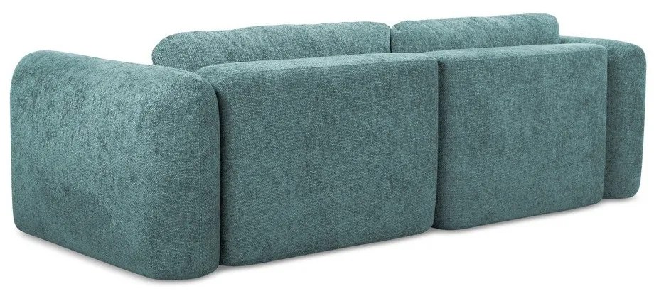 Син шенилов разтегателен ъглов диван с място за съхранение (десен ъгъл) Mele – Makamii