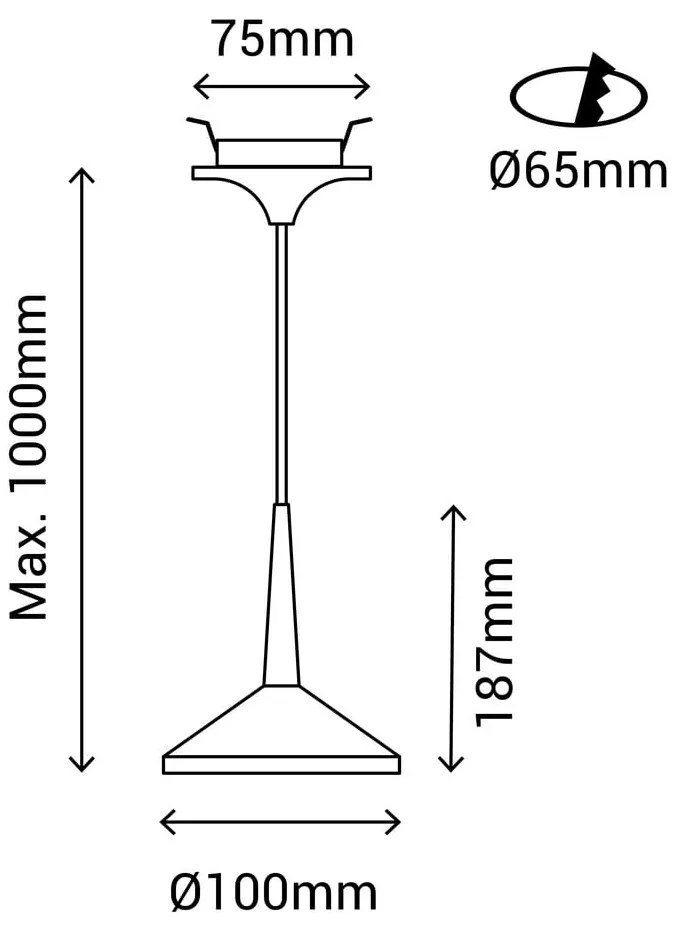 Бяло висящо осветително тяло, височина 100 cm Rita - SULION