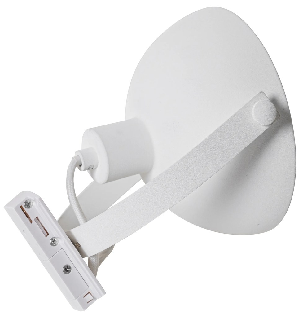 Индустриален релсов прожектор бял със сребърен интериор - Magnax