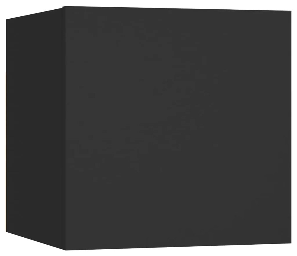 3079709 vidaXL Нощно шкафче, черно, 30,5x30x30 см, инженерно дърво