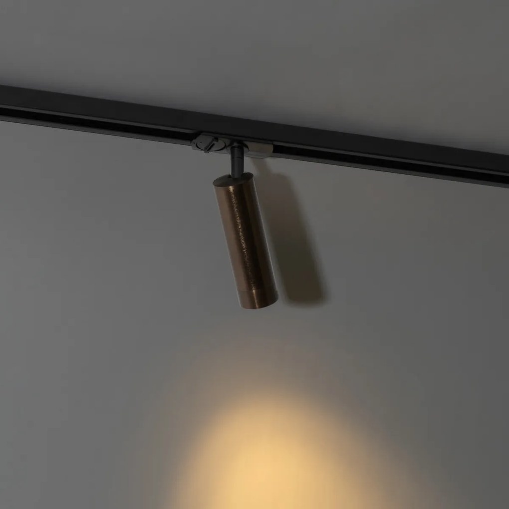 Модерен прожектор тъмно бронз за 1-фазна релсова система 35 мм - Iconic Jeana Luxe