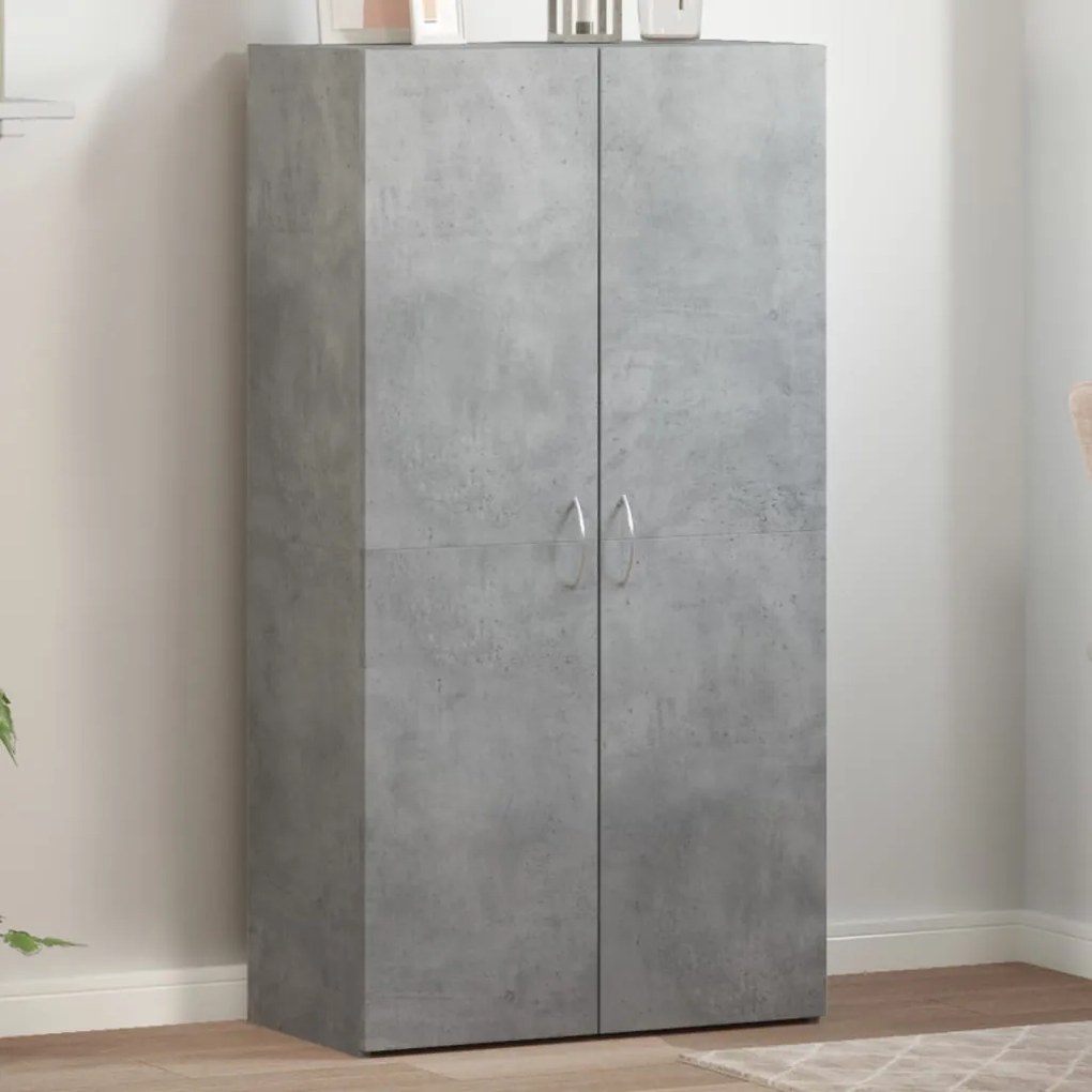 840775 vidaXL Шкаф за документи, бетонно сив, 60x32x115 см, инженерно дърво
