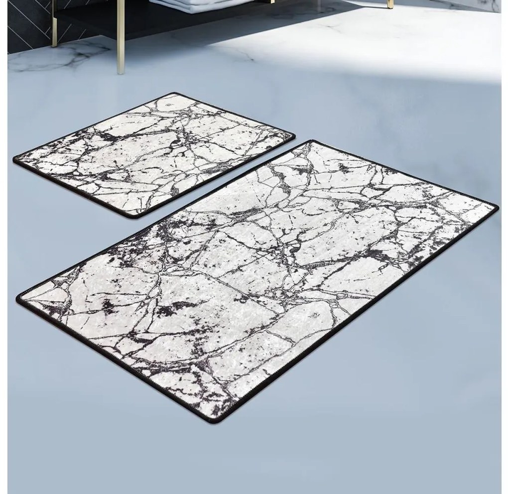 КОМПЛЕКТ 2x Баня MARBLE 60x100 см бяло/черно