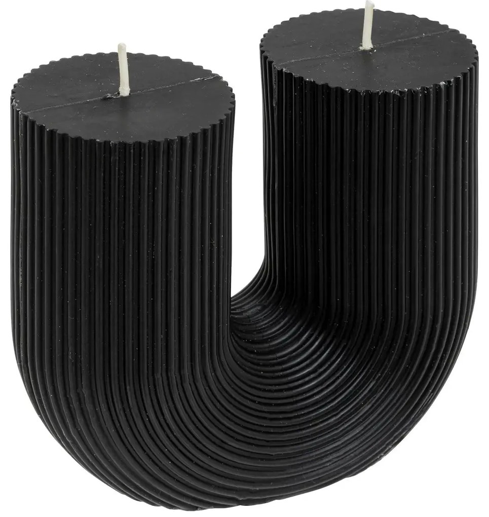 Свещ без аромат atmosphera Demi U - Черен