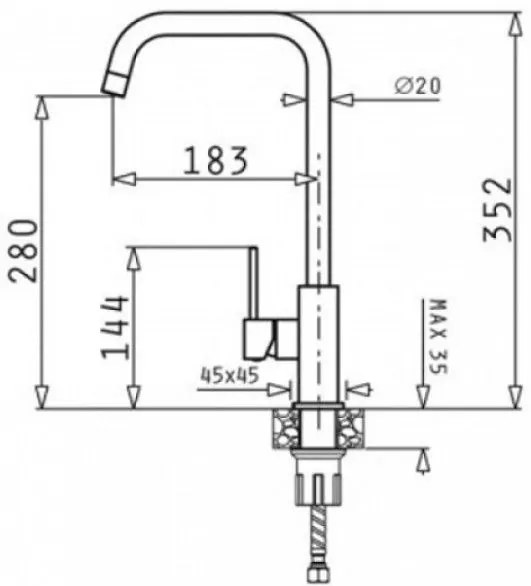 Кухненски кран Pyramis Adelita-Сиво