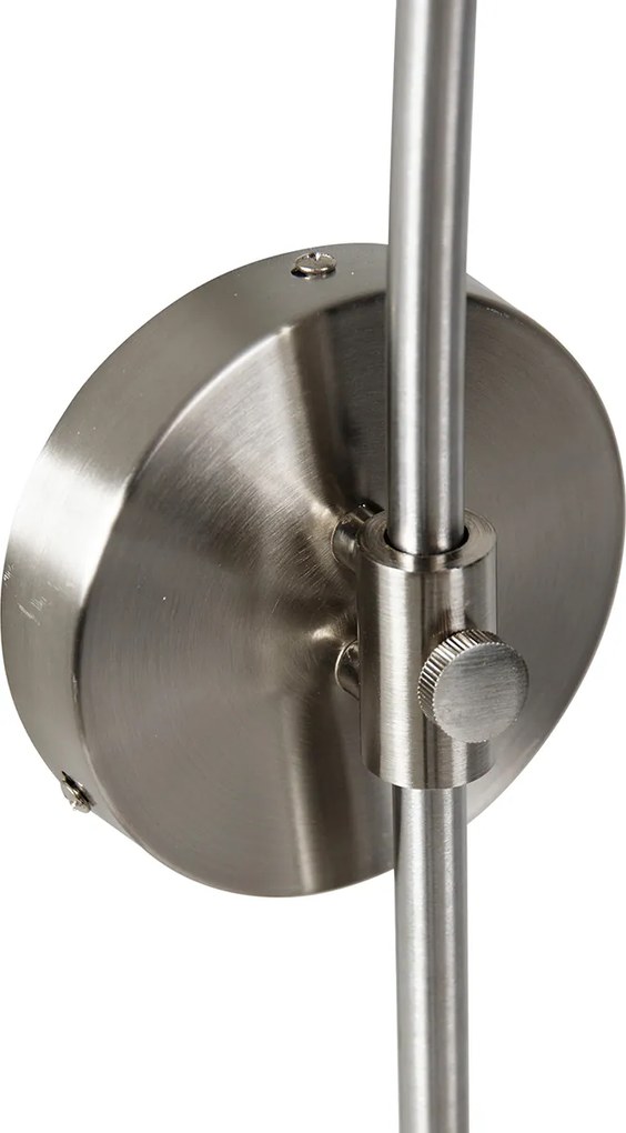 Интелигентна стенна дъгова лампа стомана с бял абажур вкл. WiFi G125 - Bow