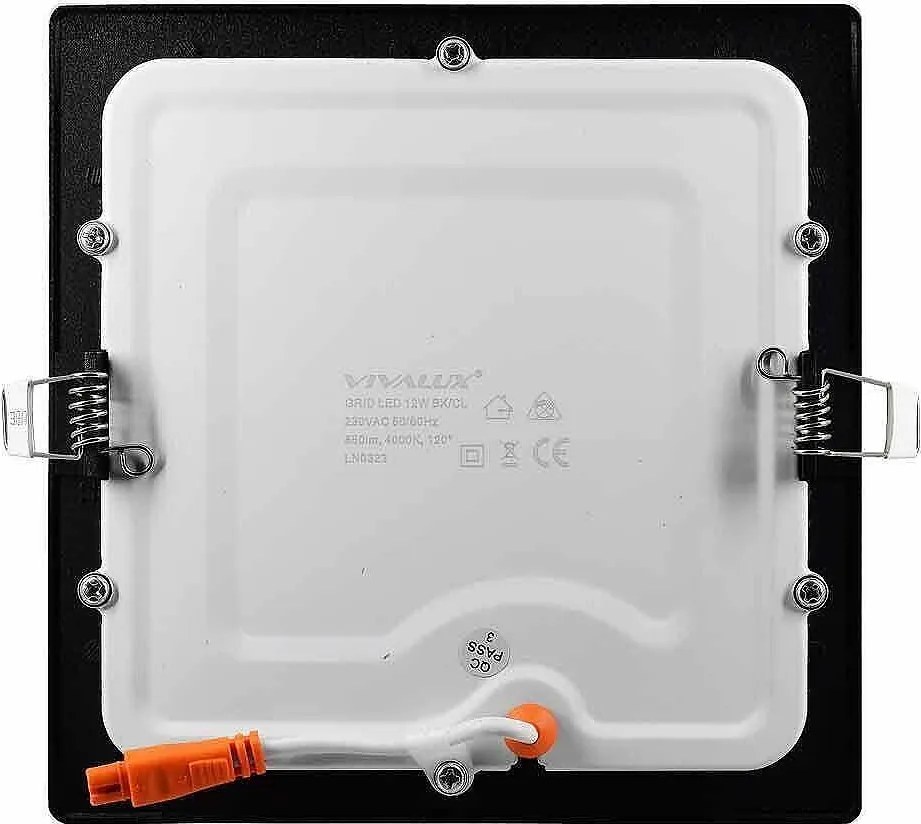 LED панел GRID, черен, 12W, 4000K