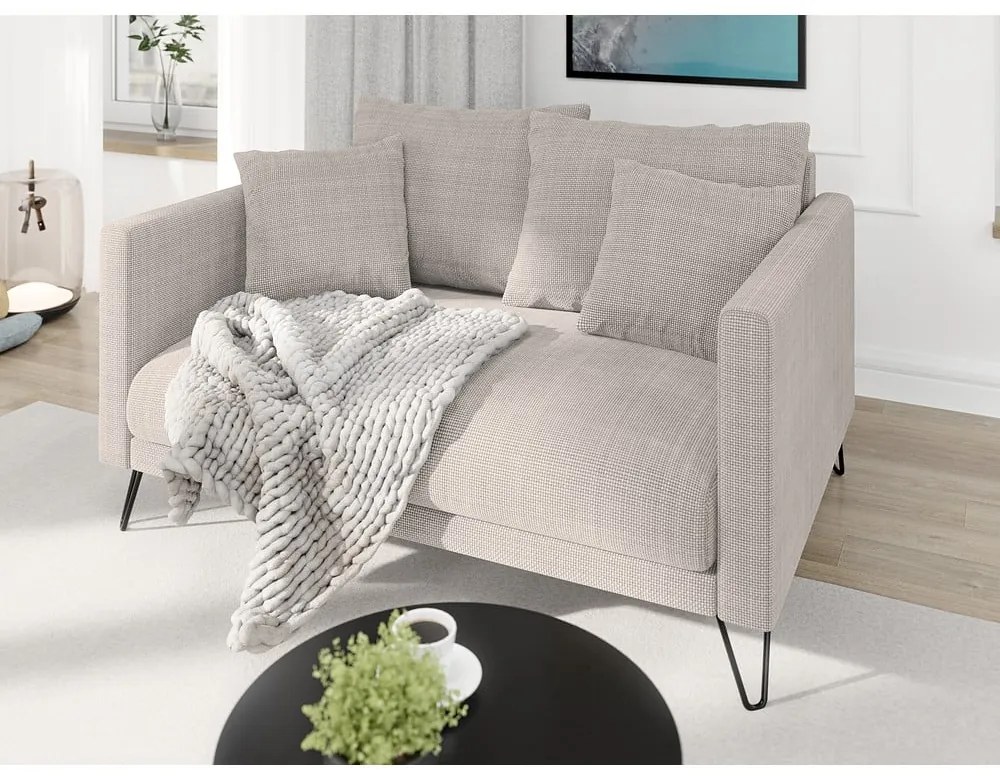 Светлокафяв шенилов диван 140 cm Freya – Ropez