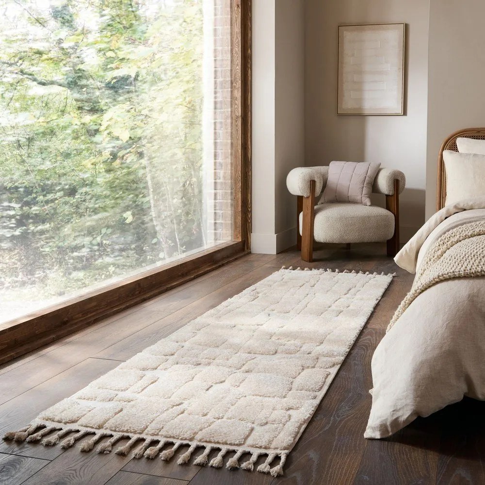 Кремава пътека 80x300 cm Esra Cobbled – Flair Rugs