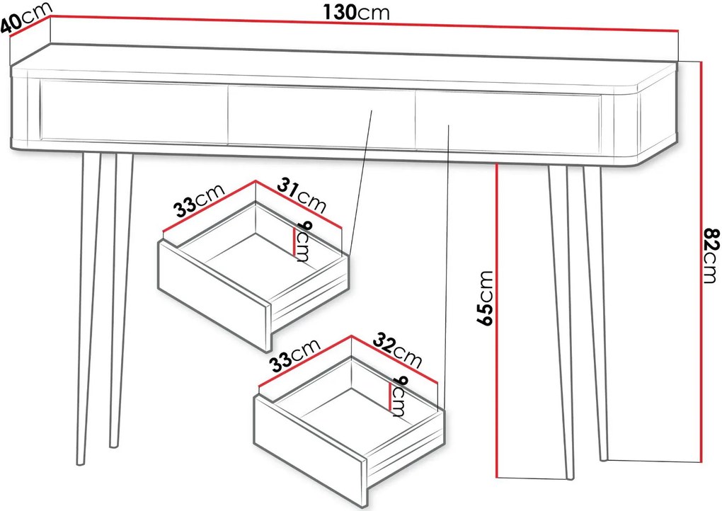 Конзола Marly Reg-Черен