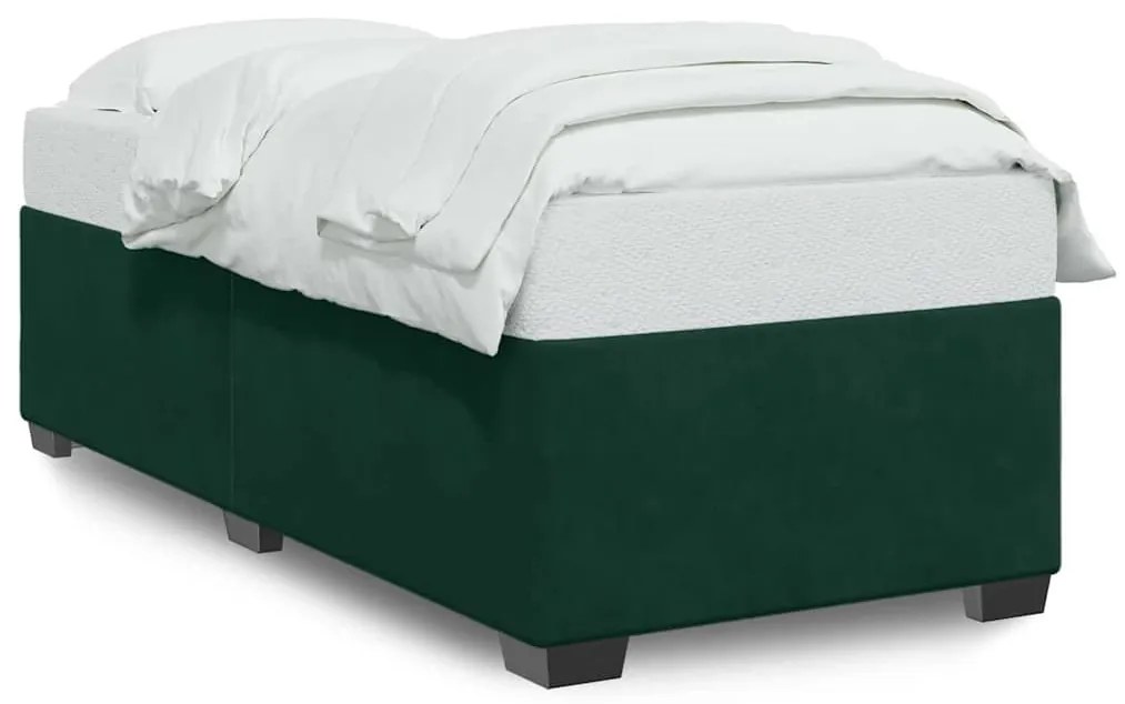 3284598 vidaXL Рамка за легло без матрак, тъмнозелена, 80x200 см, кадифе