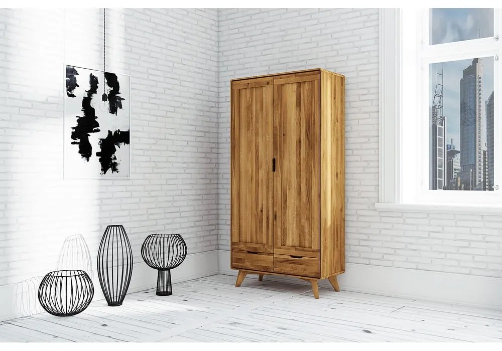 Дъбов гардероб 90x180 cm Greg - The Beds