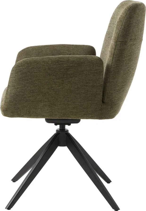 Зелен тапициран трапезен стол с подлакътници Roxana – Unique Furniture