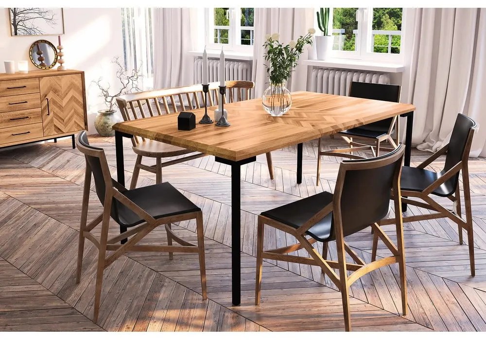 Дъбова маса за хранене 90x200 cm Abies - The Beds