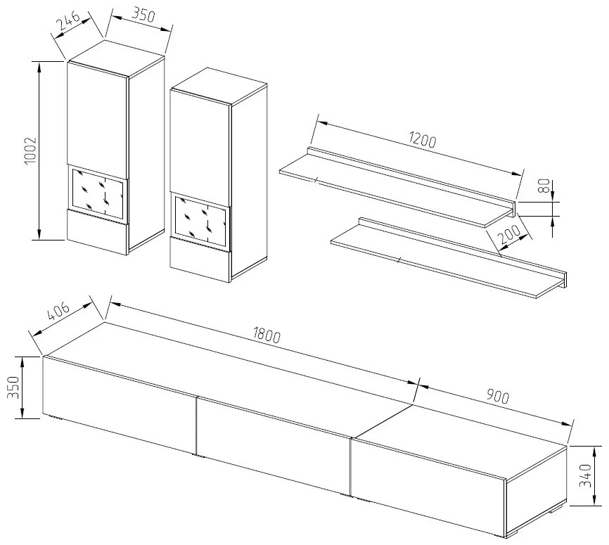 Комплект за хол Bristol - дъб