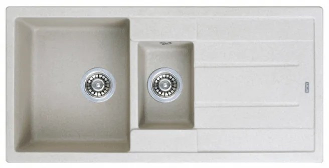 Кухненска мивка ICGS 8201 Gray, двойна, със сифон, 99.5x49.5см