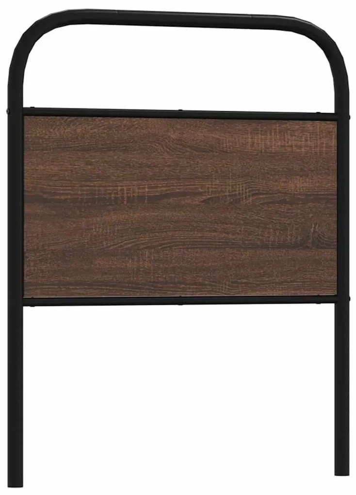 4100333 vidaXL Резервна табла за легло, кафяв дъб, 75 см, стомана и инженерно дърво